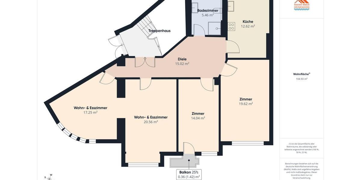 Etagenwohnung Cuxhaven Döse - 4 Zimmer, 105 m&sup2;, 1.368&euro; | Angebot:26634831