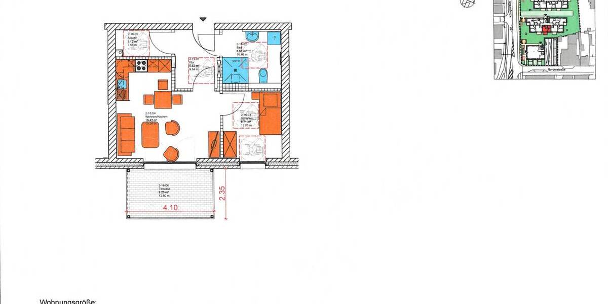 Terrassenwohnung Marne - 2 Zimmer, 43 m&sup2;, 333.170&euro; | Angebot:25736380