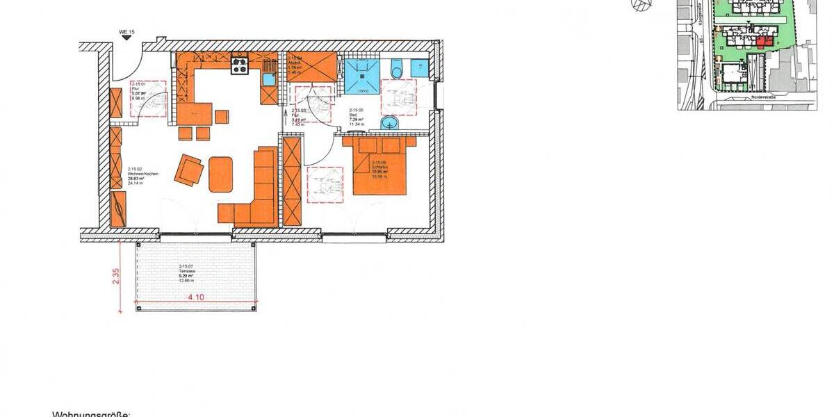 Terrassenwohnung Marne - 2 Zimmer, 62 m&sup2;, 417.835&euro; | Angebot:25736382