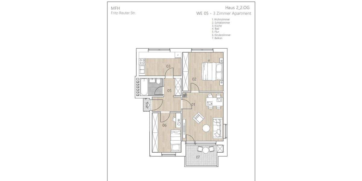 Etagenwohnung Cuxhaven Döse - 3 Zimmer, 65 m&sup2;, 189.000&euro; | Angebot:25878860