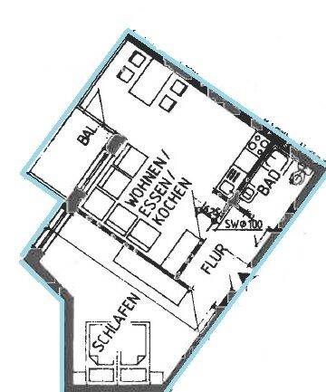 Etagenwohnung Cuxhaven Döse - 2 Zimmer, 49 m&sup2;, 230.000&euro; | Angebot:25702998
