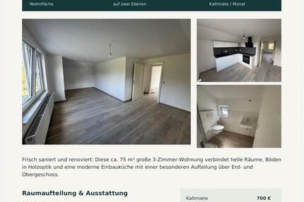 Wohnung Neuenkirchen - 3 Zimmer, 75 m&sup2;, 700&euro; | Angebot:27604572