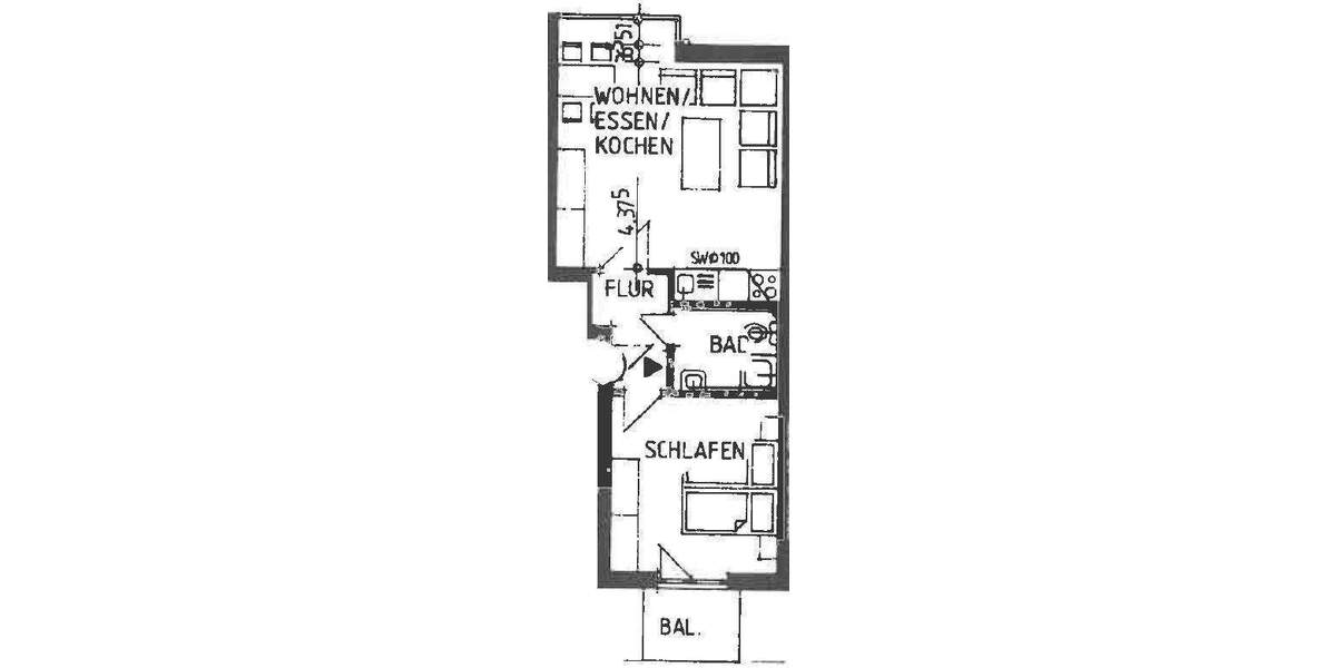 Etagenwohnung Cuxhaven Döse - 2 Zimmer, 46 m&sup2;, 229.000&euro; | Angebot:25702999