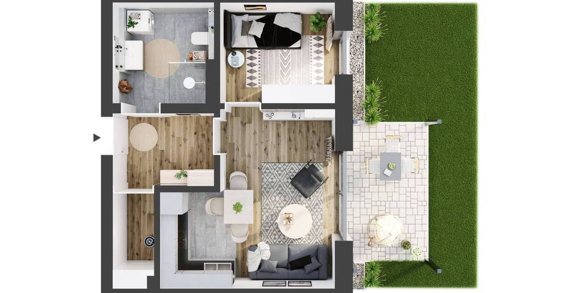 Terrassenwohnung Marne - 2 Zimmer, 43 m&sup2;, 333.170&euro; | Angebot:25736380