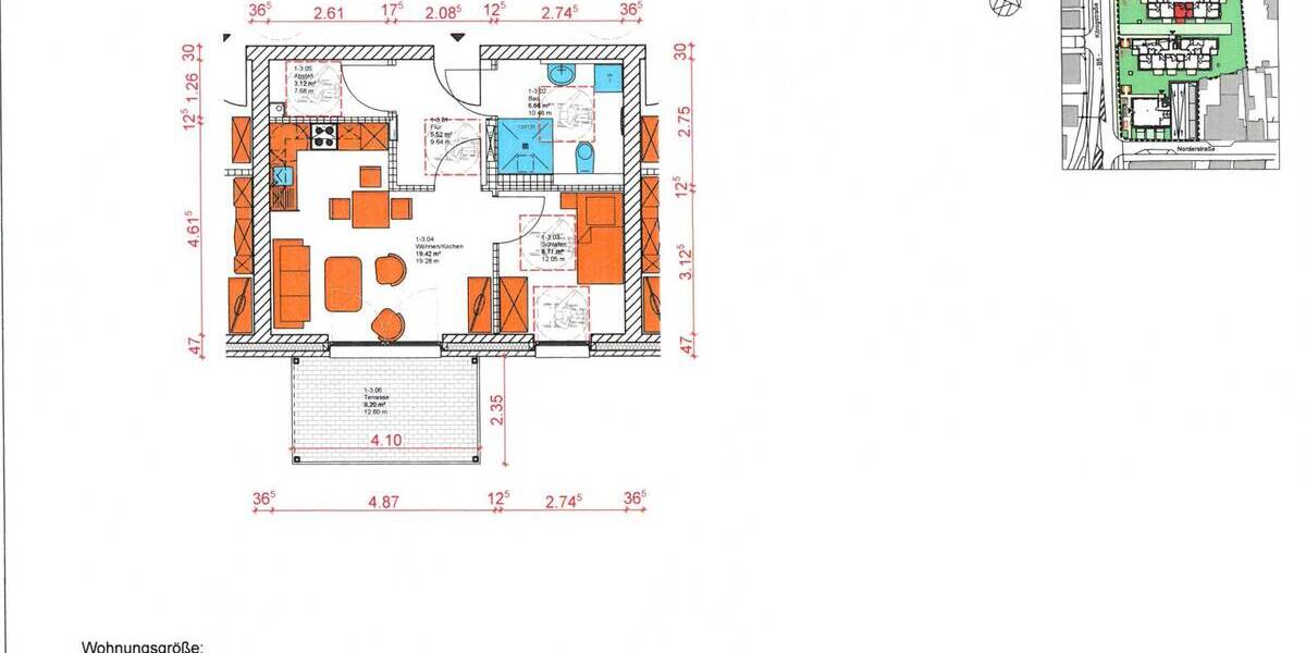 Terrassenwohnung Marne - 2 Zimmer, 43 m&sup2;, 333.170&euro; | Angebot:25775503
