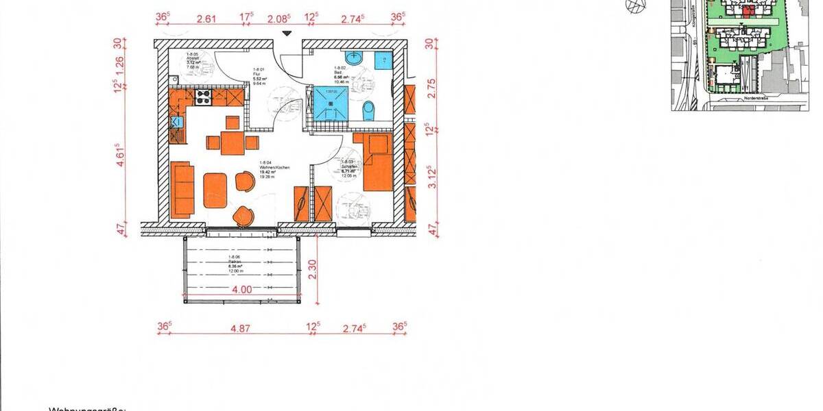 Etagenwohnung Marne - 2 Zimmer, 43 m&sup2;, 343.740&euro; | Angebot:25688960