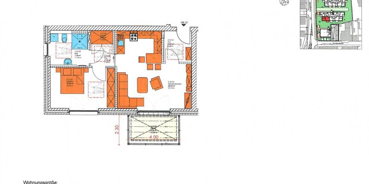 Etagenwohnung Marne - 2 Zimmer, 62 m&sup2;, 433.105&euro; | Angebot:25819551