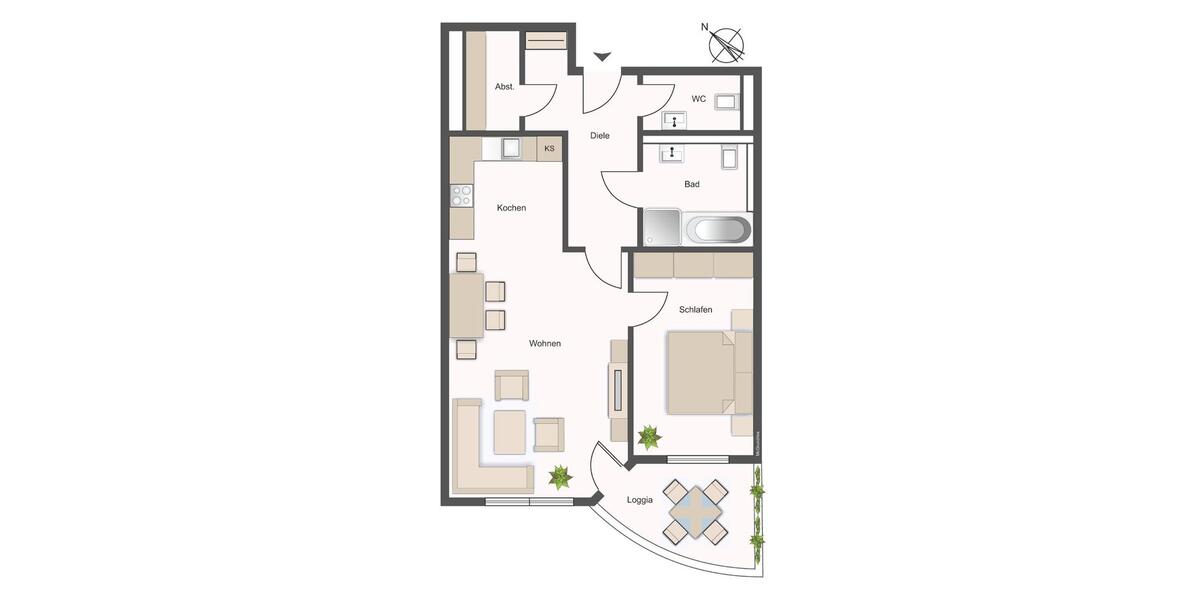 Etagenwohnung Cuxhaven Duhnen - 2 Zimmer, 70 m&sup2;, 1.140&euro; | Angebot:27595745
