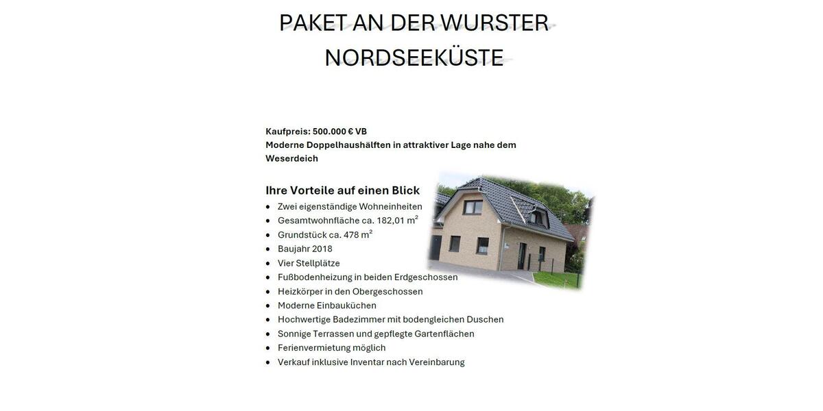 Einfamilienhaus Wurster Nordseeküste - 6 Zimmer, 180 m&sup2;, 500.000&euro; | Angebot:26941858